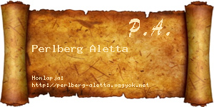 Perlberg Aletta névjegykártya